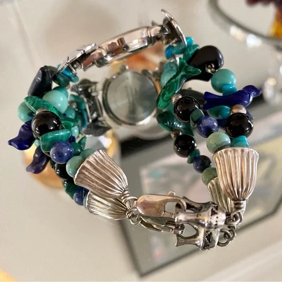 Navajo Sterling Silver Turquoise Fetish Native American Watch - Picture 9 of 9